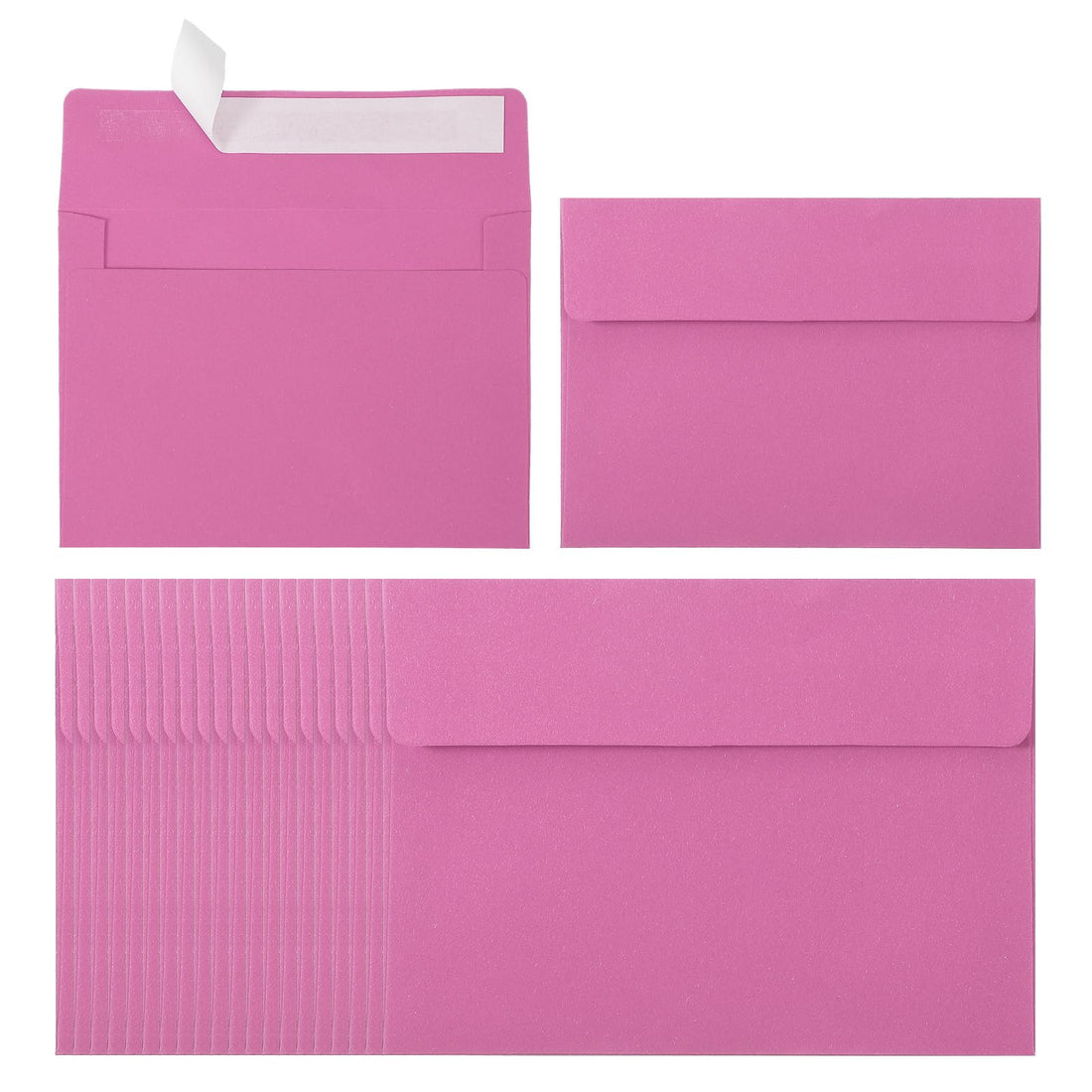 PATIKIL 60Pack A2 Envelopes, Self Seal Pink Invitation Envelopes for Postcard Wedding Greeting Cards Photos Announcement Mailing, 14.6 x 11.1cm Size