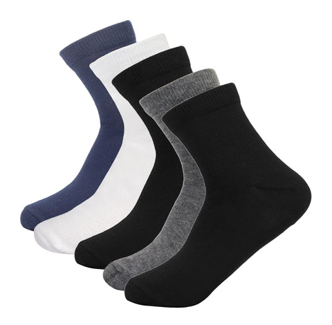 White Flower Unisex Set Of 5 Pieces Plain Socks Socks