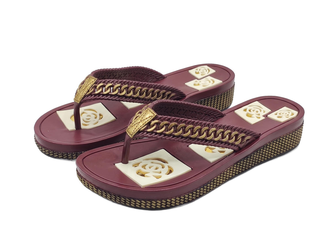 Project Z Project Z Women's "Ouija" Slipper - EVA Medical Comfort Flexible Sole - Casual Slippers with Stylish Gold Chain for Home and Outdoor - Sizes 37-41