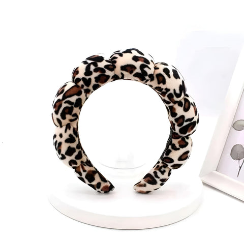 Spa Headbands - Soft Puffy Terry Cloth Hairband for Women Washing Face or Makeup, Sponge Skincare Headwear Hair Accessories for Girls Daily Use (Model 2)