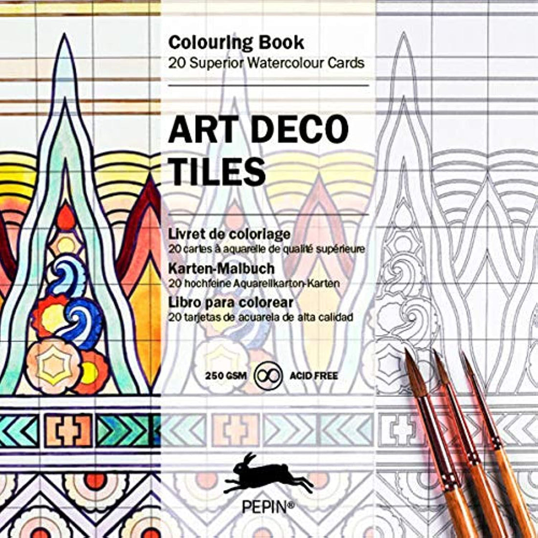 Art Deco Tiles: Colouring Card Book