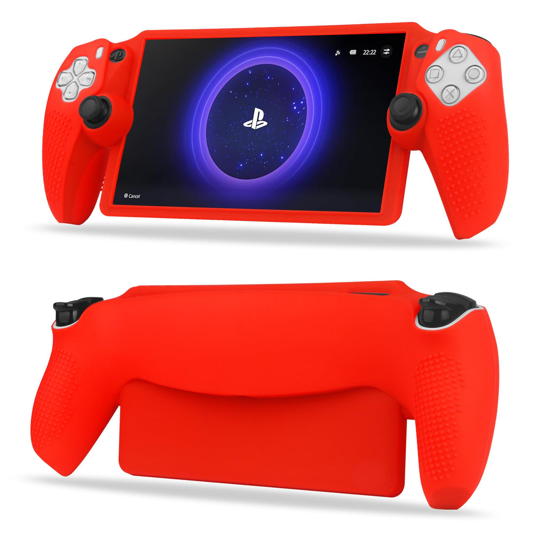 Case for Playstation Portal Remote Player, Silicone Shockproof Anti-Fingerprint Anti-Slip Scratch Resistant Protective Case Cover Compatible with Playstation 5 Portal 2023, Red