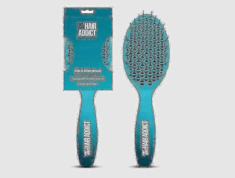 The Hair Addict | Slip & Glide Brush - Flexible Detangling Hair Brush | Painlessly Detangle Knots | No Breakage or Split Ends | Perfect for Curly, Thick, Wet & Dry Hair | Long No-Knot Bristles