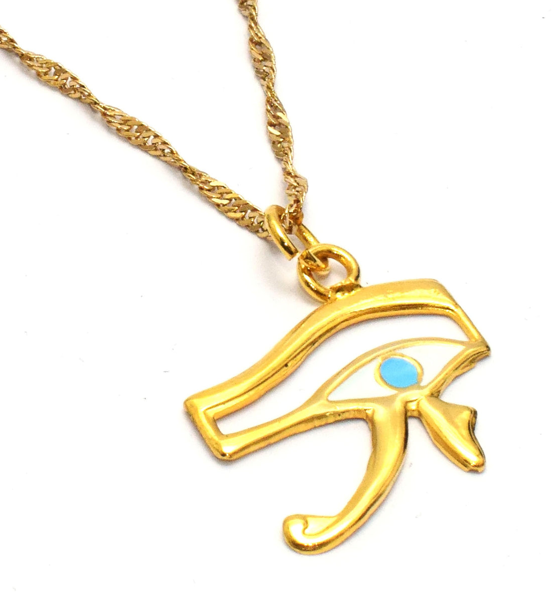 immatgar pharaonic Egyptian Eye of Horus necklace jewellery ancient Egyptian souvenirs gifts from Egypt Collectible Pharaoh (Style2 - Gold Platted 1)