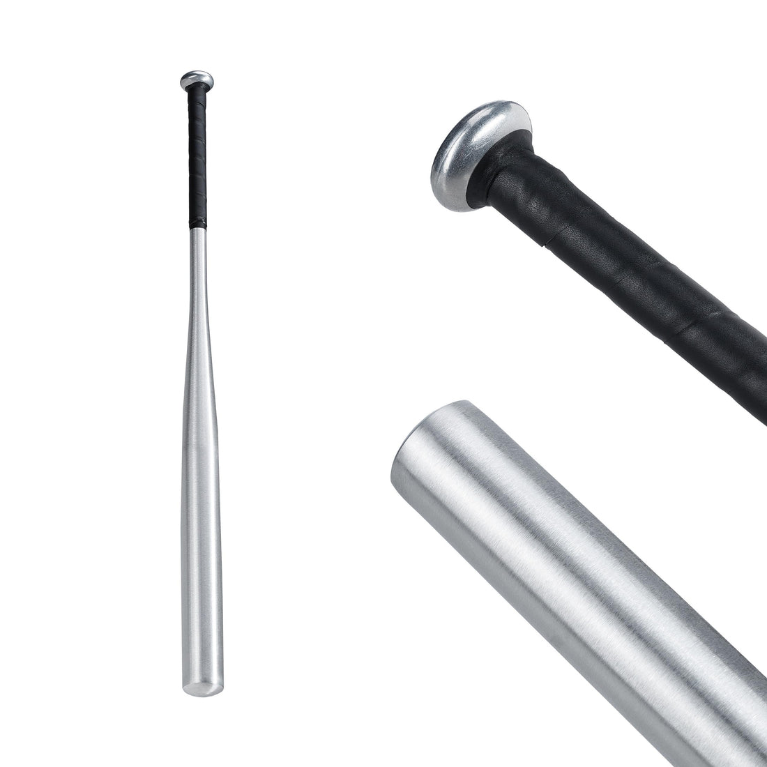 Relaxdays Aluminium Baseball Bat, Aluminium Bat, Non-Slip Handle, 34 Inches, Metal Baseball Bat, Silver