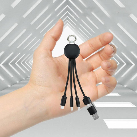 Short Multi Charging Cable, 5 in-1 Multi Charger Cable Micro USB Type C Multiple USB Cord, Universal Fast Charger Cord with Keychain Design Compatible with iPhone16 Pro Max, 16 Pro, 16 Plus,