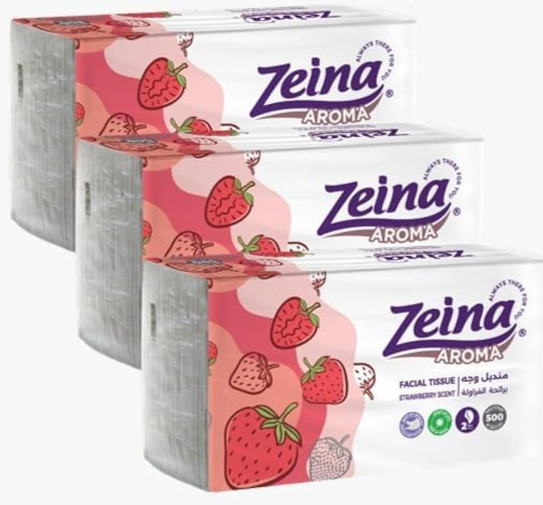 Zeina Bundle 3 Bags x 500 Tissue - Aroma Strawberry