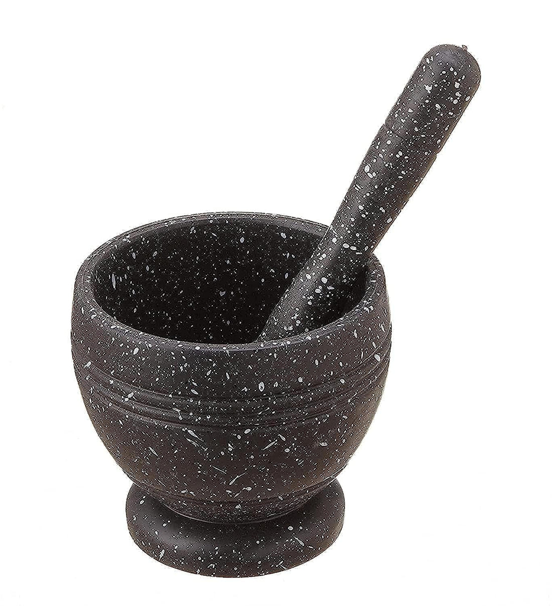 Qasem Granite Small Mortar, 9.5 x 9 cm - White and Black
