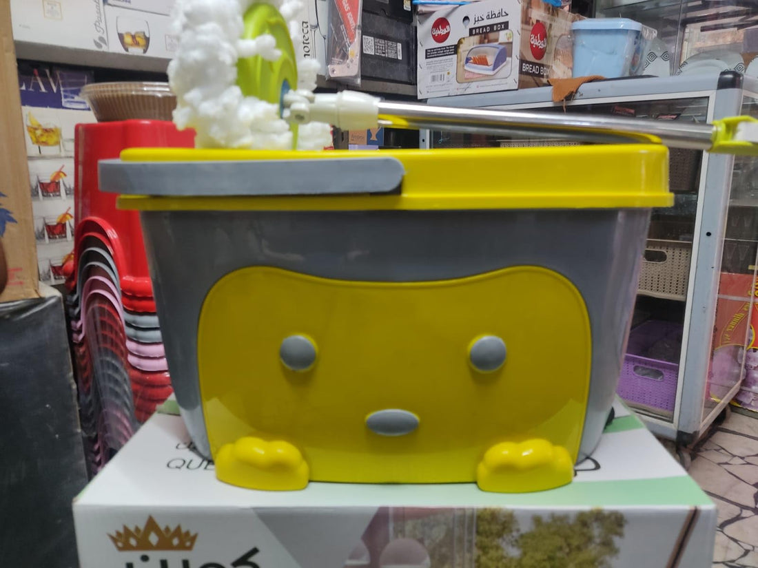 Large Mop Bucket With 2 Rotating Wringers Multi Color With Wheels - Easy Floor Cleaning