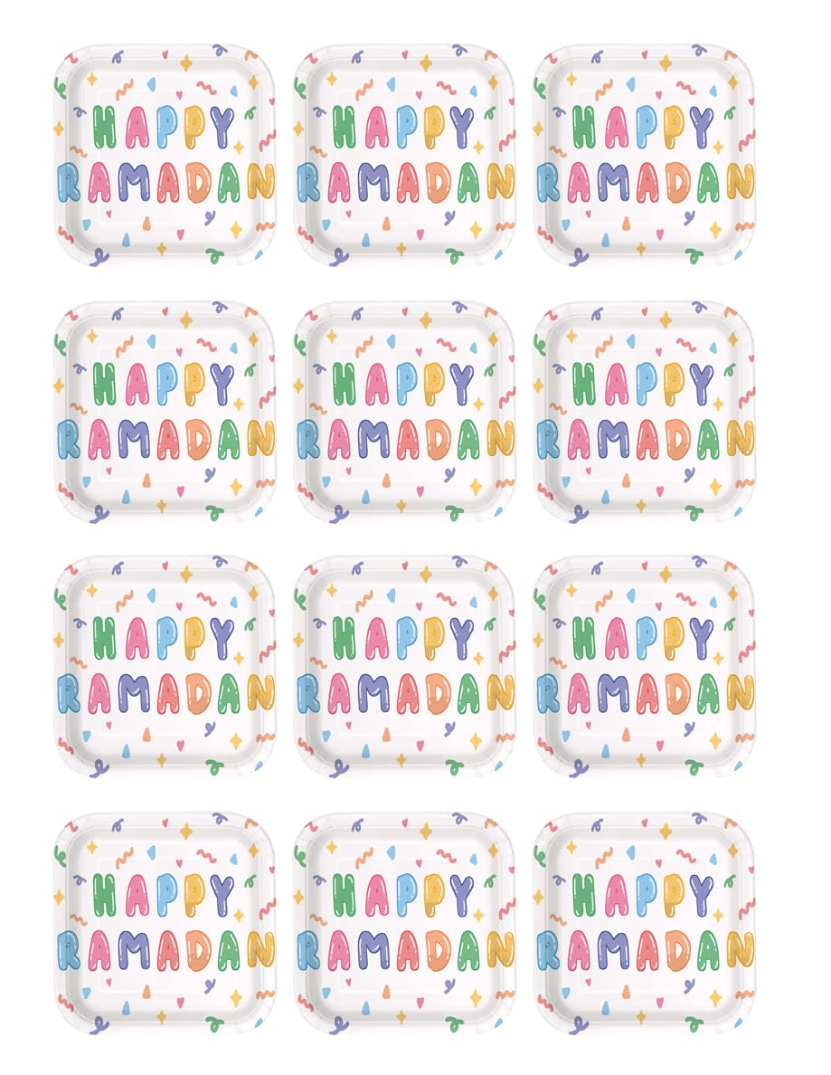 Party plates in distinctive shapes for RAMDAN size (24x24), pack of 12 pieces D