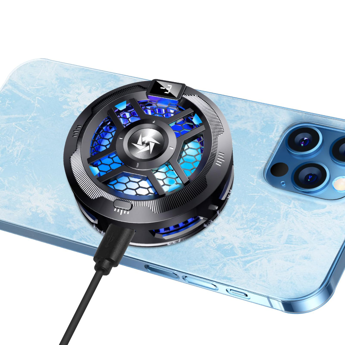 Phone Cooler for Gaming iPad Cooler Dual Cooling Modes Magnetic Phone Cooling Fan with Magnetic Sticker Phone Clip LED Display Lightweight Mobile Phone Radiator for iPhone/Android/iPad/Tablet