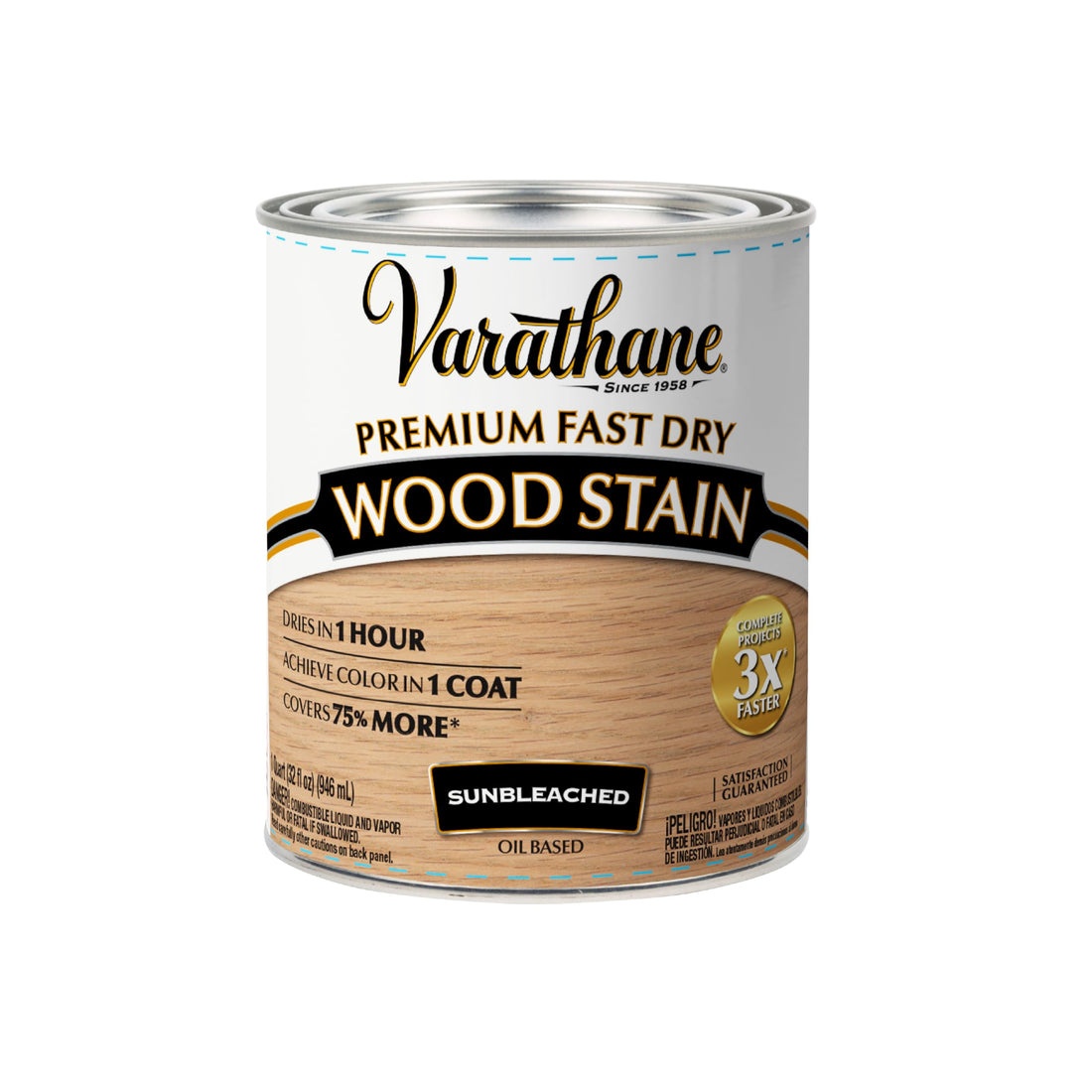 Rust-Oleum Varathane 262011 Premium Fast Dry Wood Stain Sunbleached Qt