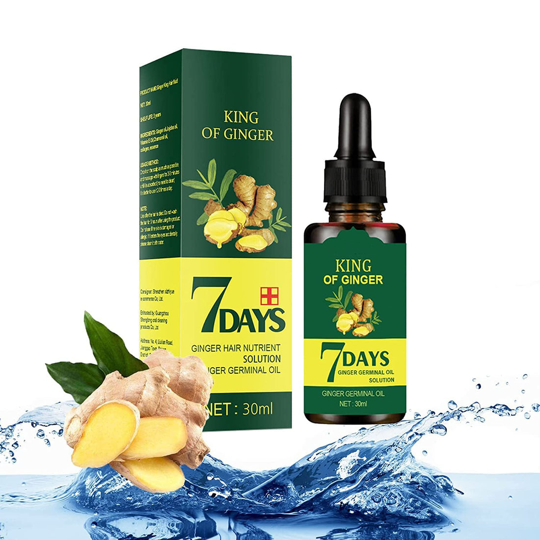 Ginger Hair Growth Germinal Oil, Regrow 7 Days Ginger Germinal Serum for Nourishing Hair Roots, 30ML(1pc), 1 Fl Oz (Pack of 1)