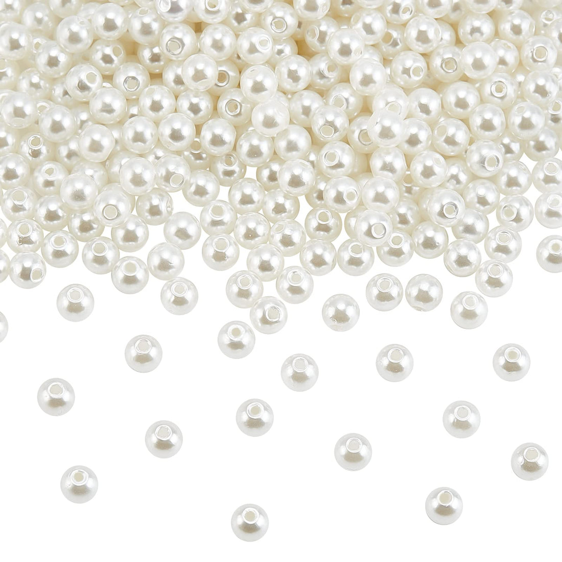arricraft About 1000 Pcs Large Round Pearl Beads, 8mm Acrylic Pearl Beads Imitation Pearl Loose Beads for Wedding Decoration Jewelry Making (Hole : 2mm)