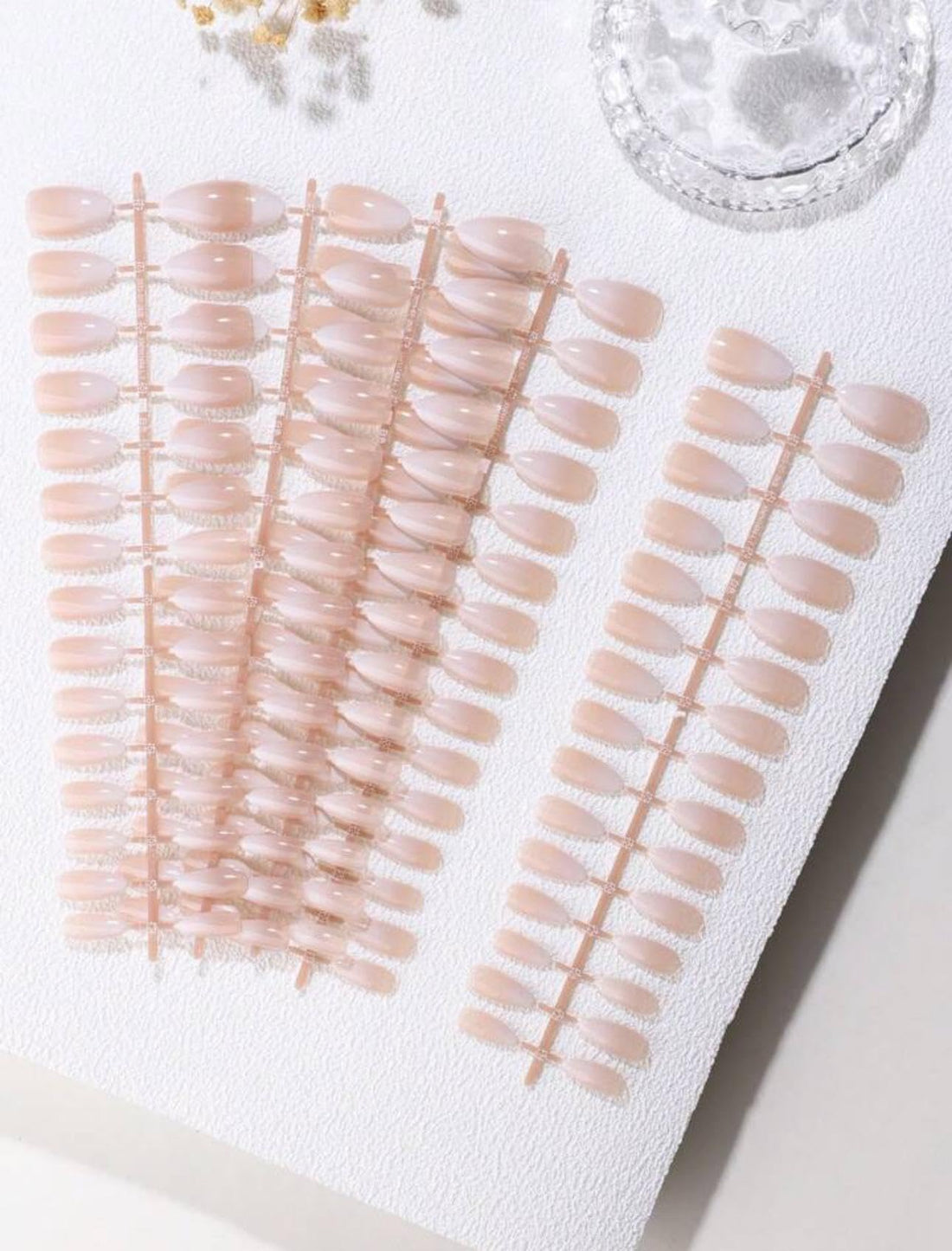 Elegant Milk White Gradient Stiletto Press-On Nails – Stylish & Durable Nail Art Strips – Available in Thin High-Heel, Short Almond, and Square Designs – Perfect for a Salon-Quality Look at Home