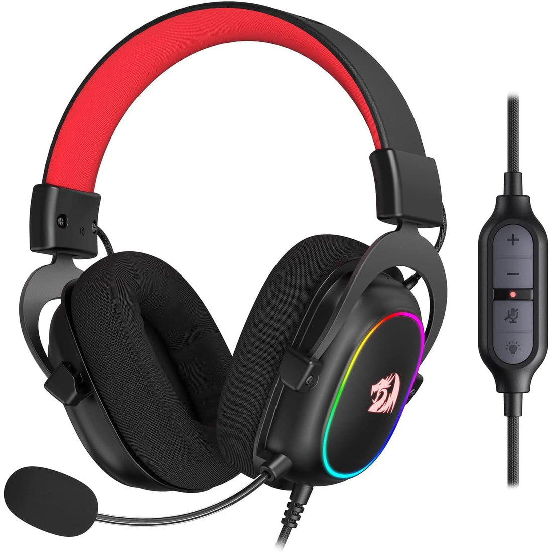 Redragon H510 Zeus-X RGB Wired Gaming Headset - 7.1 Surround Sound - 53MM Audio Drivers in Memory Foam Ear Pads w/Durable Fabric Cover- Multi Platforms Headphone - USB Powered