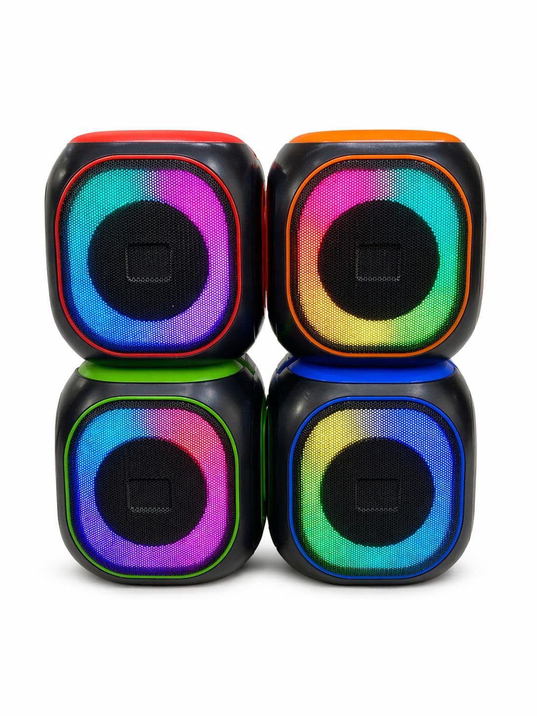Subwoofer Bluetooth Speaker with Phone Holder, Portable Wireless Subwoofer with RGB LED Light and AUX Port for Phones, TV, Tablets, Computers (Multicolor)