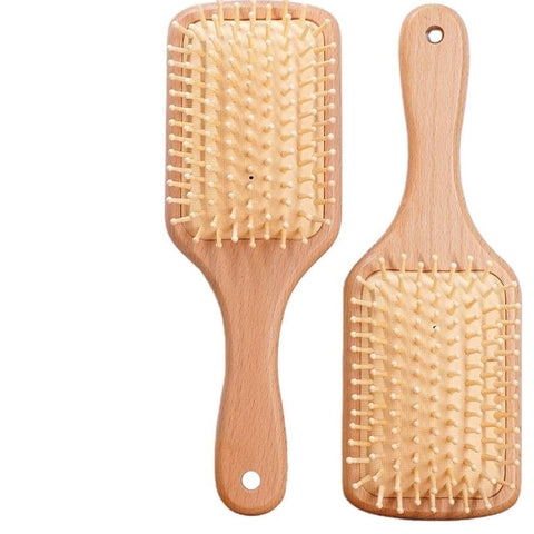 ECVV Unisex Wooden hair brush, Brown, Large