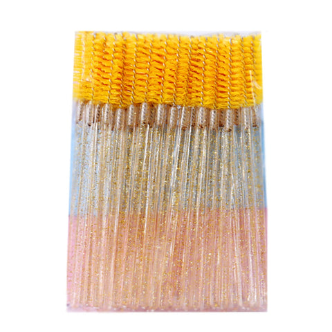 Disposable Eyelash Brushes Mascara Brushes Assorted Color Disposable Eyelash Brushes with Crystal Rod Mascara Wands Eye Lash Eyebrow Applicator Makeup Beauty Tool