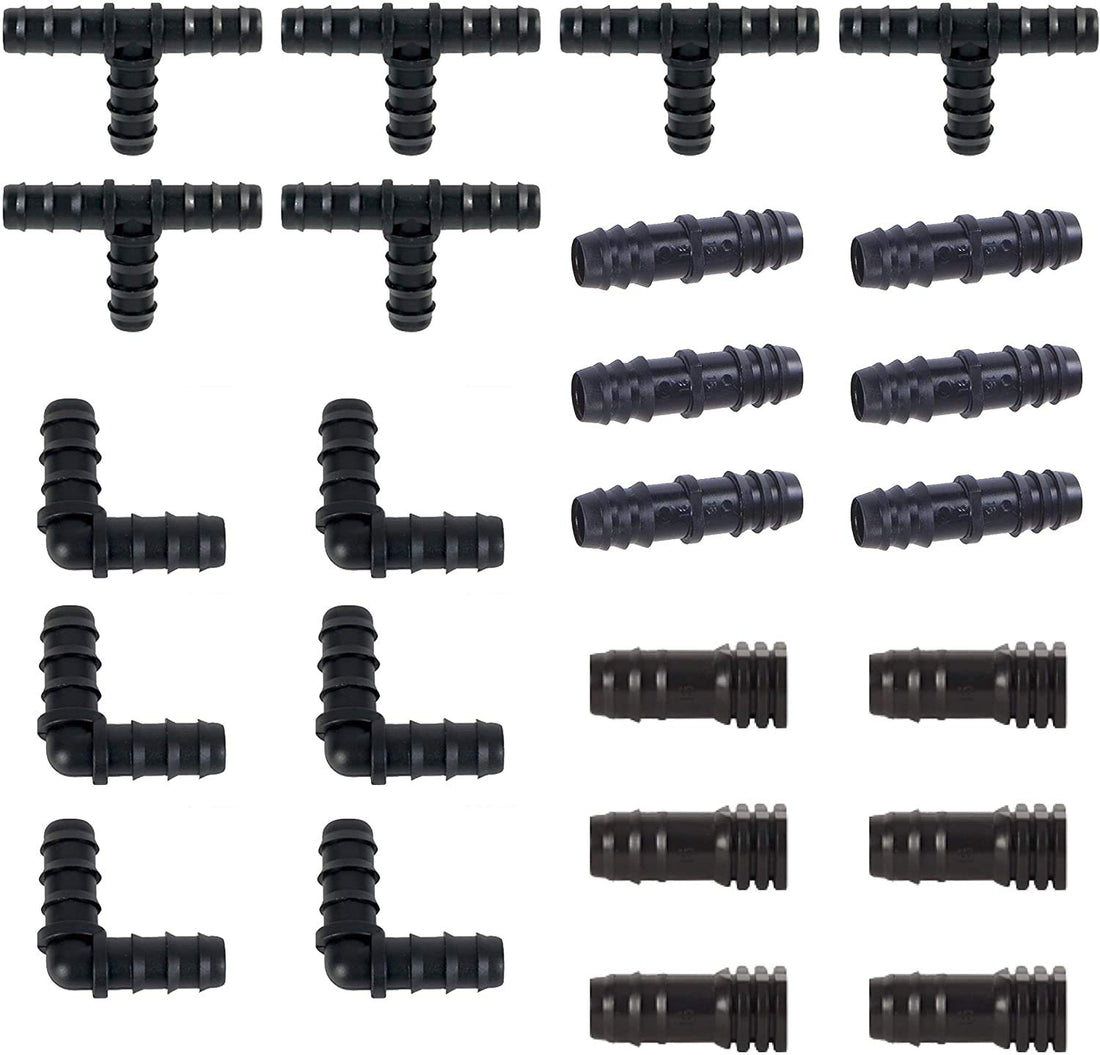 HYLAN Made In KSA Irrigation Fittings Kit for 1/2" Drip Tubing (24-Pack Pro Kit)
