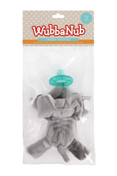 WubbaNub Infant Soother with attached comforter friend-Elephant