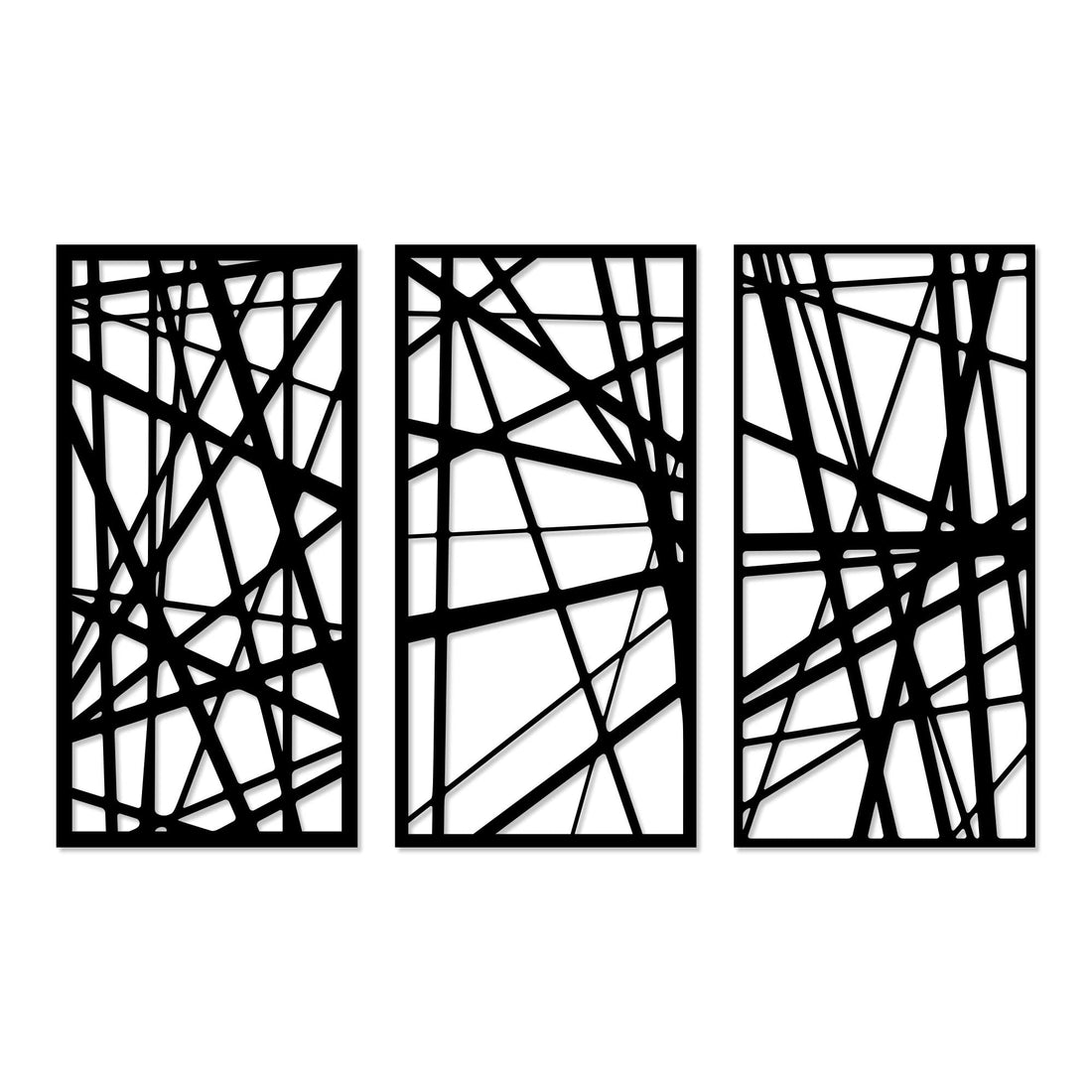 Home Gallery decorative abstract linear pattern wooden wall art 3 panels 80x130 cm