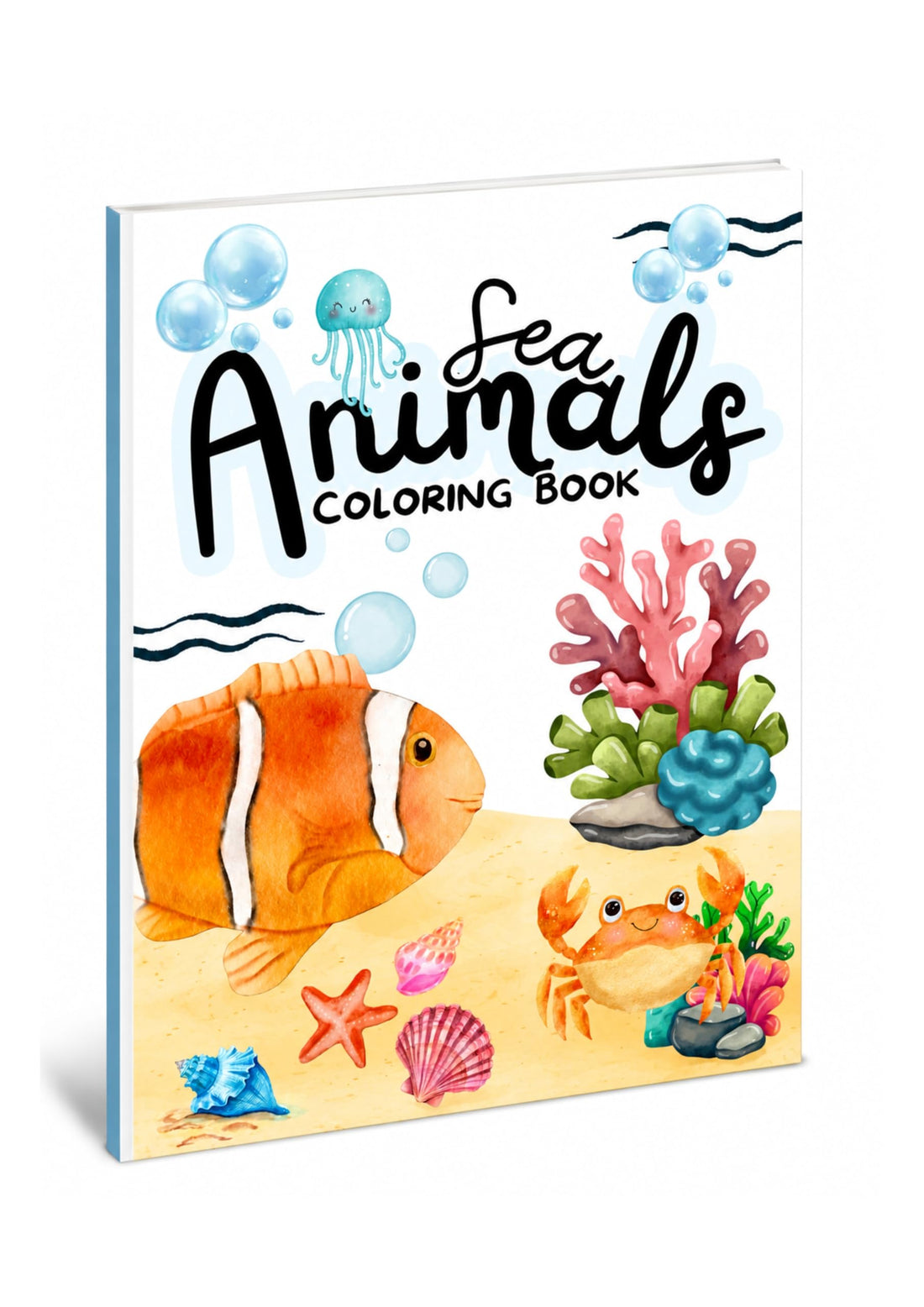 Sea Animals Colouring for Kids, Cute Ocean Creatures Theme, Fun Activity for Children
