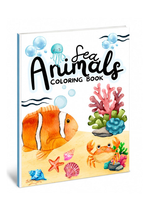 Sea Animals Colouring for Kids, Cute Ocean Creatures Theme, Fun Activity for Children