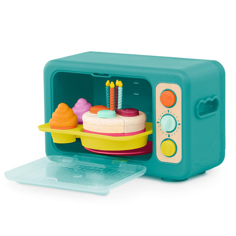 B. toys – Play Oven Set – 22-Piece Cake Baking Playset – Pretend Cupcake Decorating – Lights & Sounds – 3 Years + – Mini Chef - Bake-a-Cake Playset