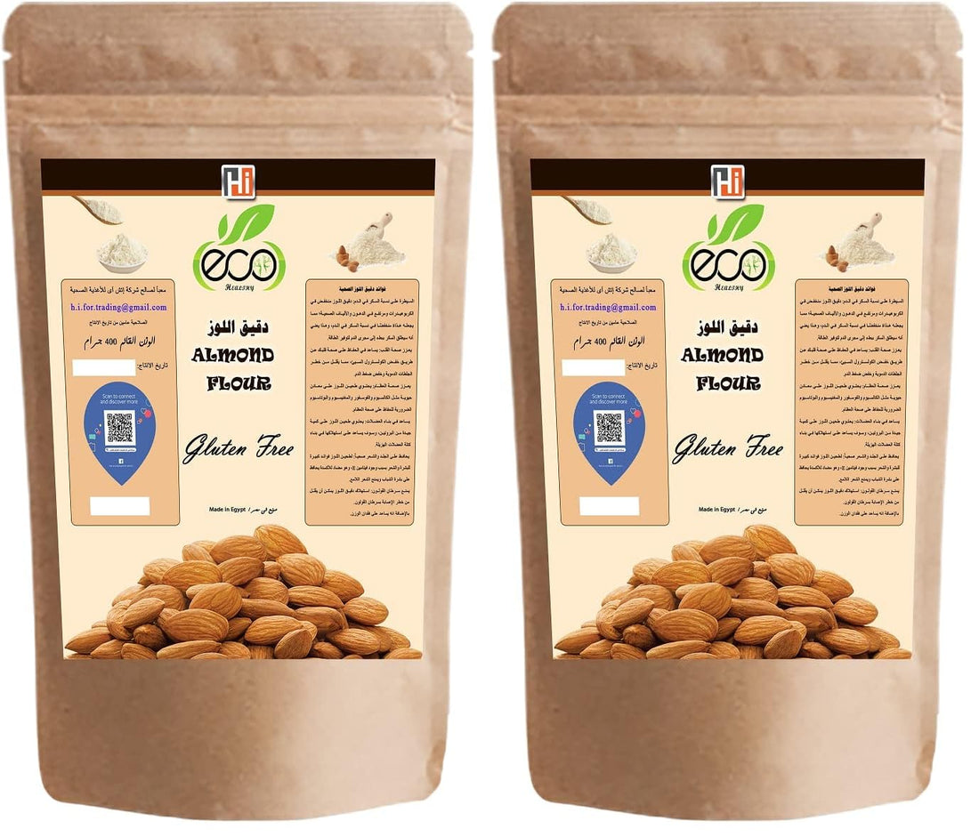 Eco Healthy - Full-Fat Almond Flour Gluten Free - 400 g (Pack of 2)