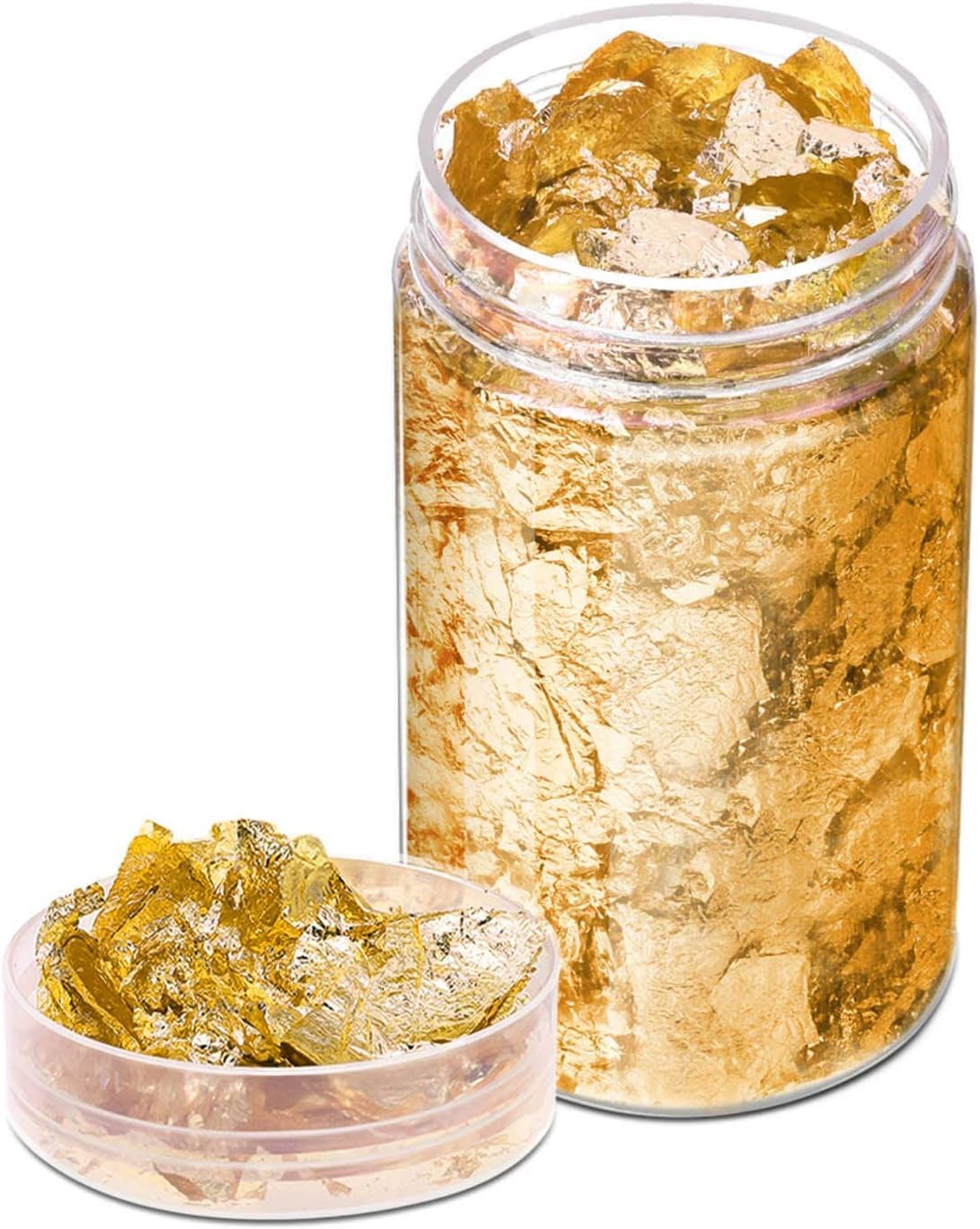 Metallic Foil Flakes – Gold Imitation Leaf for Nail Art, Crafts, Resin, Slime, Painting, Jewelry Making and DIY Decoration – Shiny Metallic Leaf Sheets for Home Projects