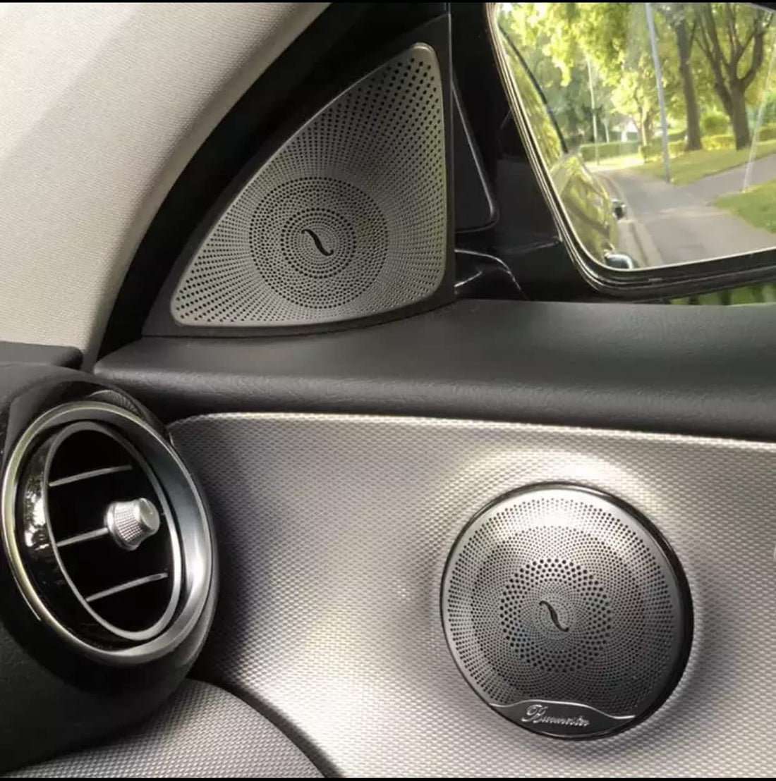 For Mercedes Benz E Class W213 Accessories Stainless Steel Interior Trim Door Audio Speaker Cover Sticker Decoration