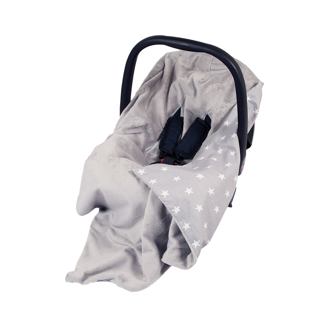 Moro Moro 3 Double-Sided Babies Wrap Blanket With Seat Belt Holes (Grey With White Stars, 100X100Cm)