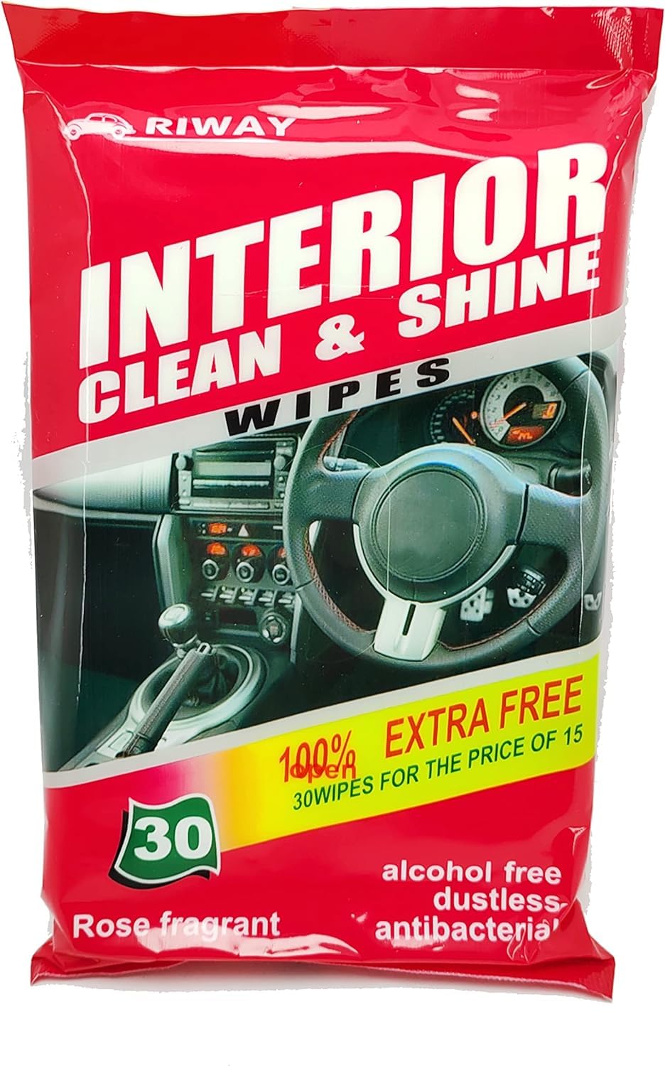 Rana Store Cleaning Wipes for Kitchen, Office, All Home Furniture, Car Interiors from Dirt, Seats, Rings and More, Offer on Pack of 30, Rose Scent
