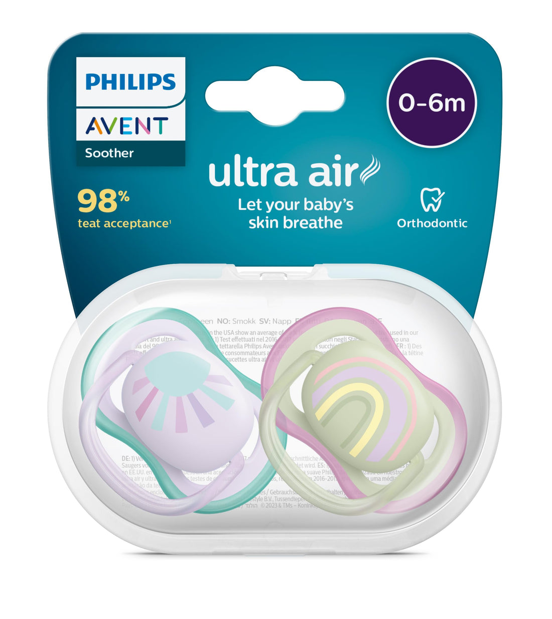 Philips Avent SCF085/13 Ultra Air Pacifier (0-6 Months) Men