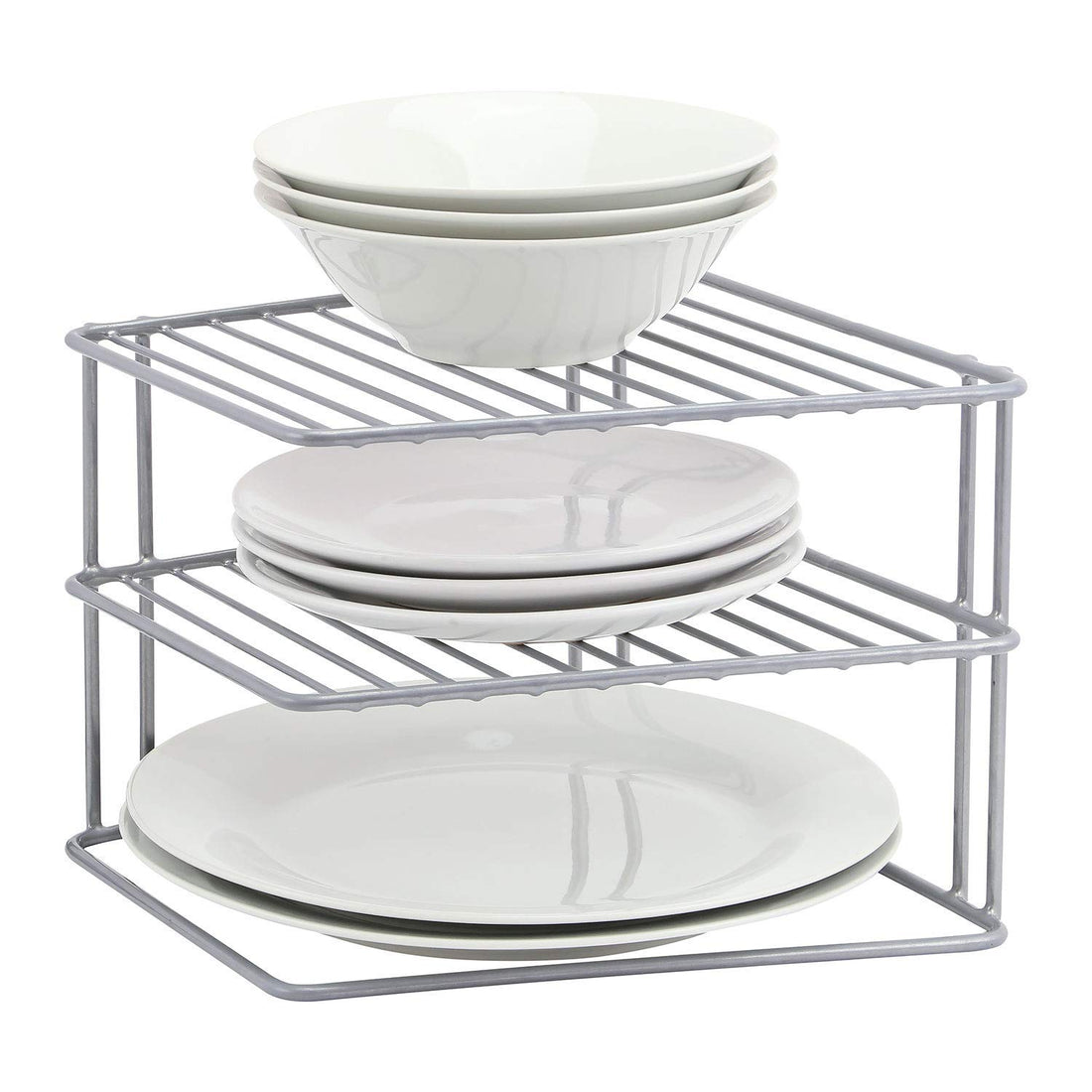 SmashingDealsDirect 3 Tier Corner Kitchen Plate Rack - Grey