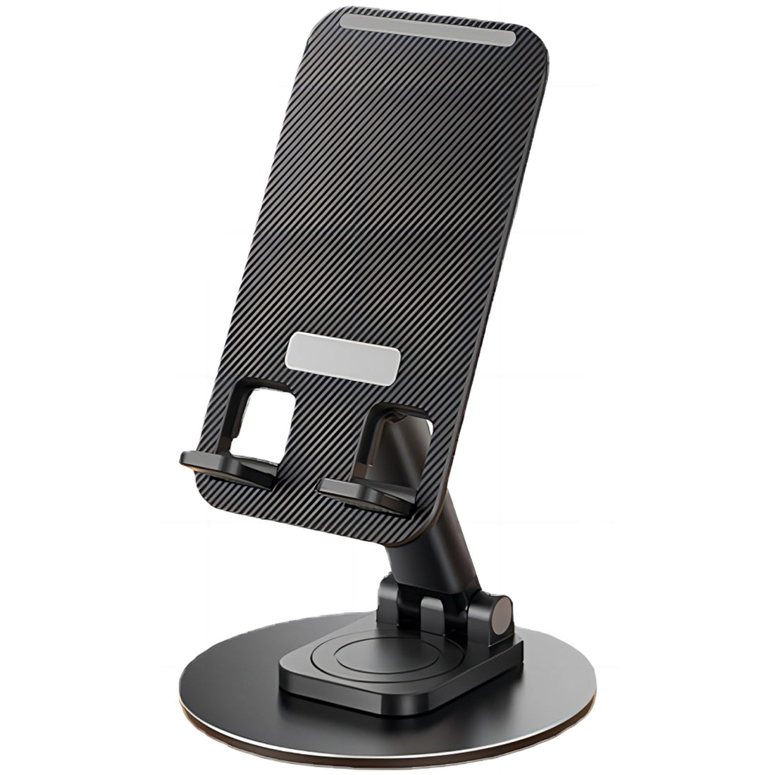 Cell Phone Stand, Adjustable Phone Holder 360° Rotation Fully Foldable Desktop Dock Compatible with iPhone 16 15 14 13 Pro Max Android Smartphone E-Reader Tablets (Black)