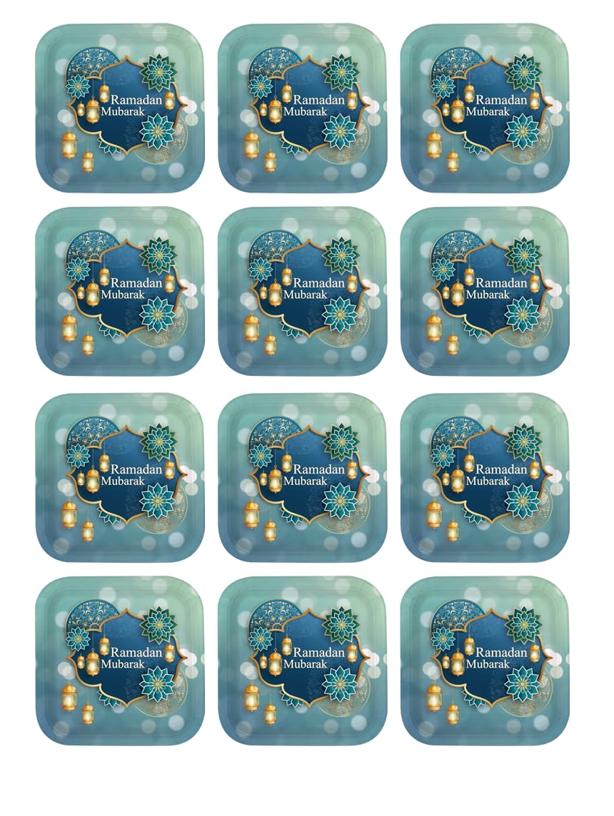 Party plates in distinctive shapes for RAMDAN size (24x24), pack of 12 pieces A