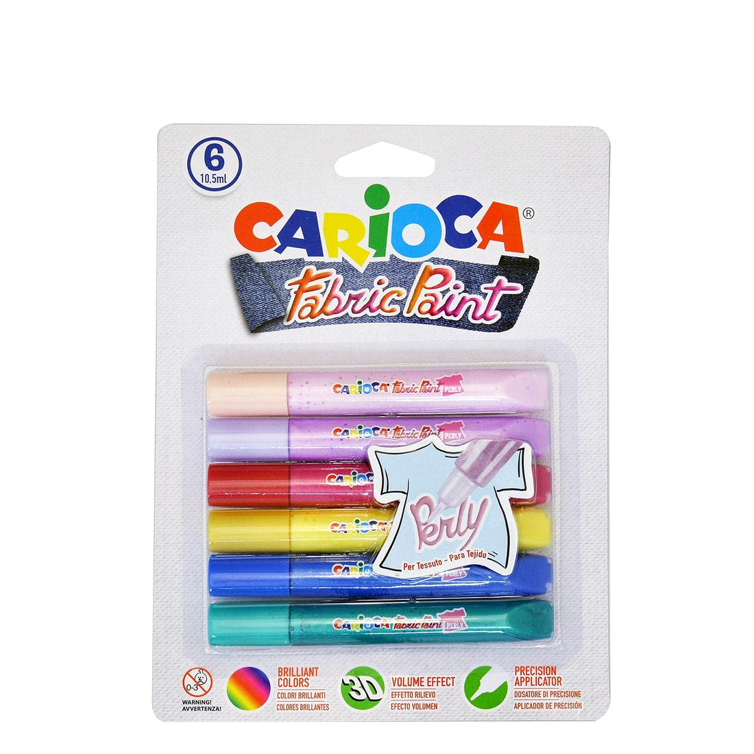 CARIOCA FABRIC PAINT - 6 PCS 42139