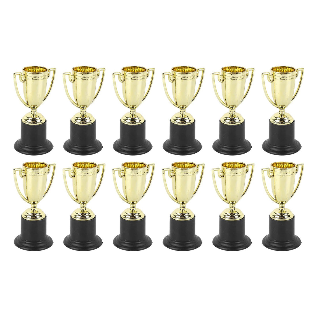 Sorandy 12 Pack Mini Trophies, Gold Trophy Award Plastic Trophy Cups for Kids and Adults, Award Trophies for Party Favors, Props, Rewards, Winning Prizes, Competition or Celebration