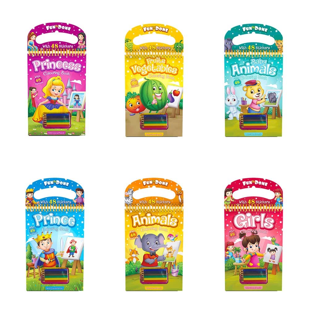 Wire Coloring Book with Crayons and Stickers 6 Pieces