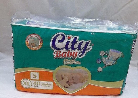 City Baby Always Comfortable Baby Diapers - Size 5 - XL - 40 Diapers - Junior 11 to 25 Kg , 2725615490821