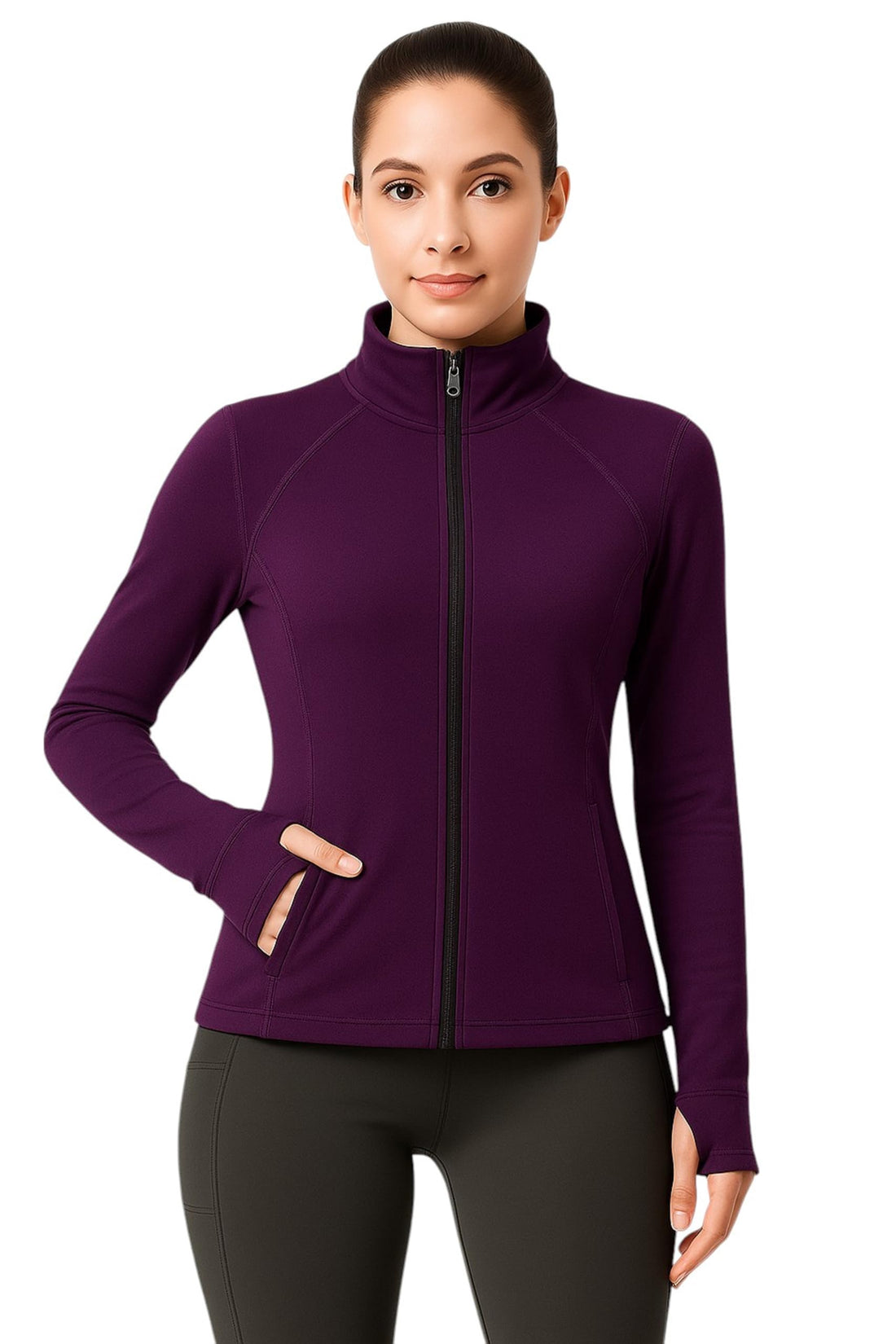 MEZA Dry Fit Sweatshirts for Girls and Women Soft Stretch Long Sleeve Gym Walking Everyday T-Shirt with Zipper