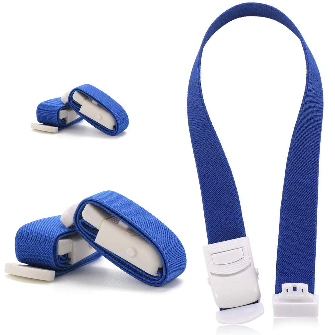 Tourniquet, 5-Pack Blue Emergency Professional Adjustable Elastic Medical Hemostatic Blood First Aid Quick Release Torniquete with Buckle