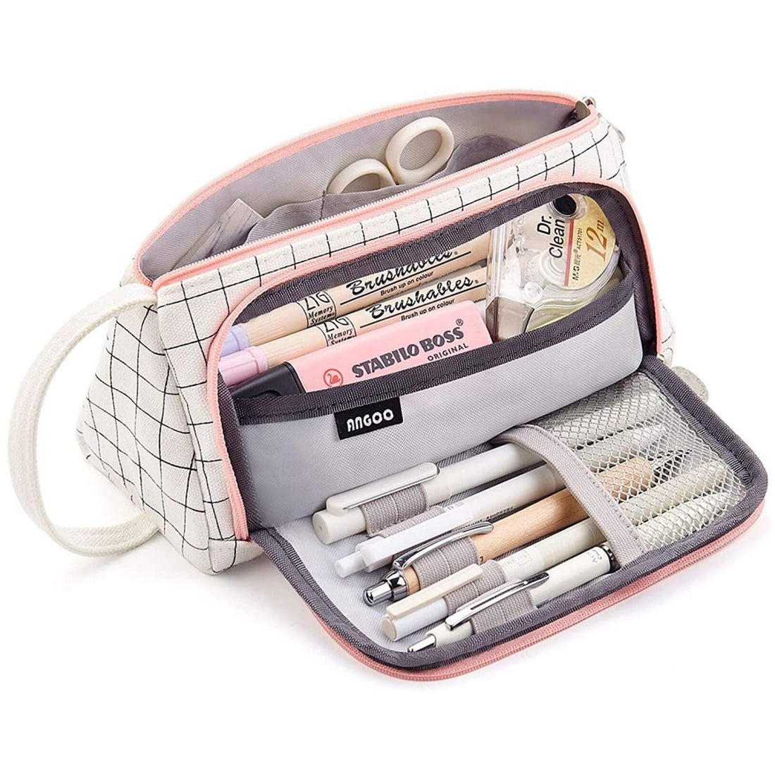 ECVV® Large Capacity Pencil Pen Case, Cute Pencil Pouch Cases Organizer with Easy Grip Handle, Pouch Pen Box Bag for Teen Girls Student Kids Gifts