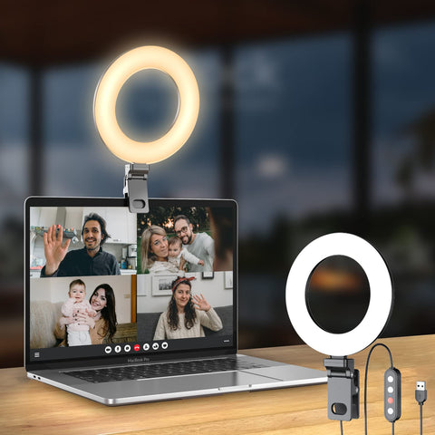 Weilisi 6.5'' Ring Light for Computer - 3 Light Modes Video Conference Lighting, Mini for Laptop, Webcam, Zoom, Desk, Selfie