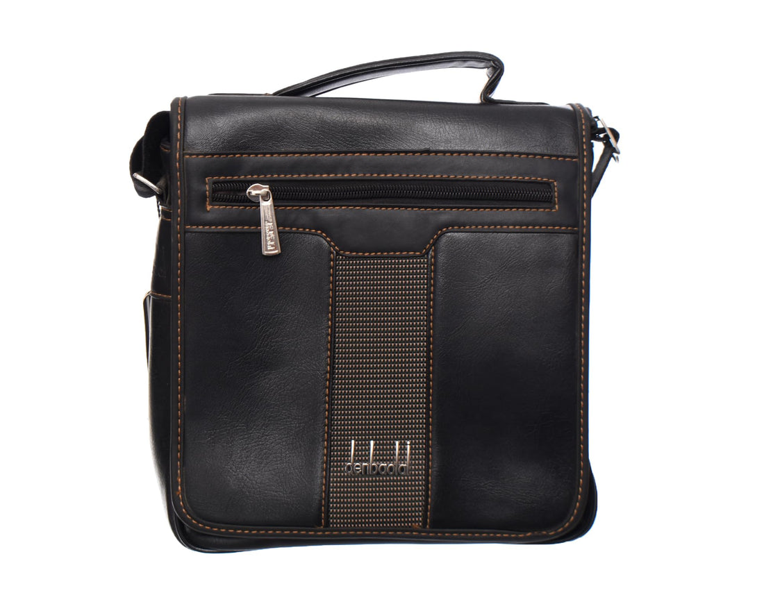 Elmaayergy Black Leather Document Case With Multiple Pockets And Materials - Unisex-Adults Professionals