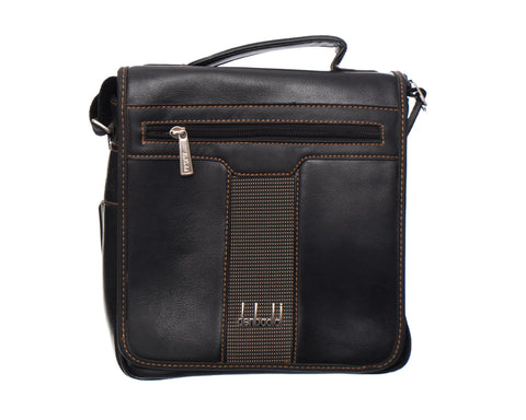 Elmaayergy Black Leather Document Case With Multiple Pockets And Materials - Unisex-Adults Professionals