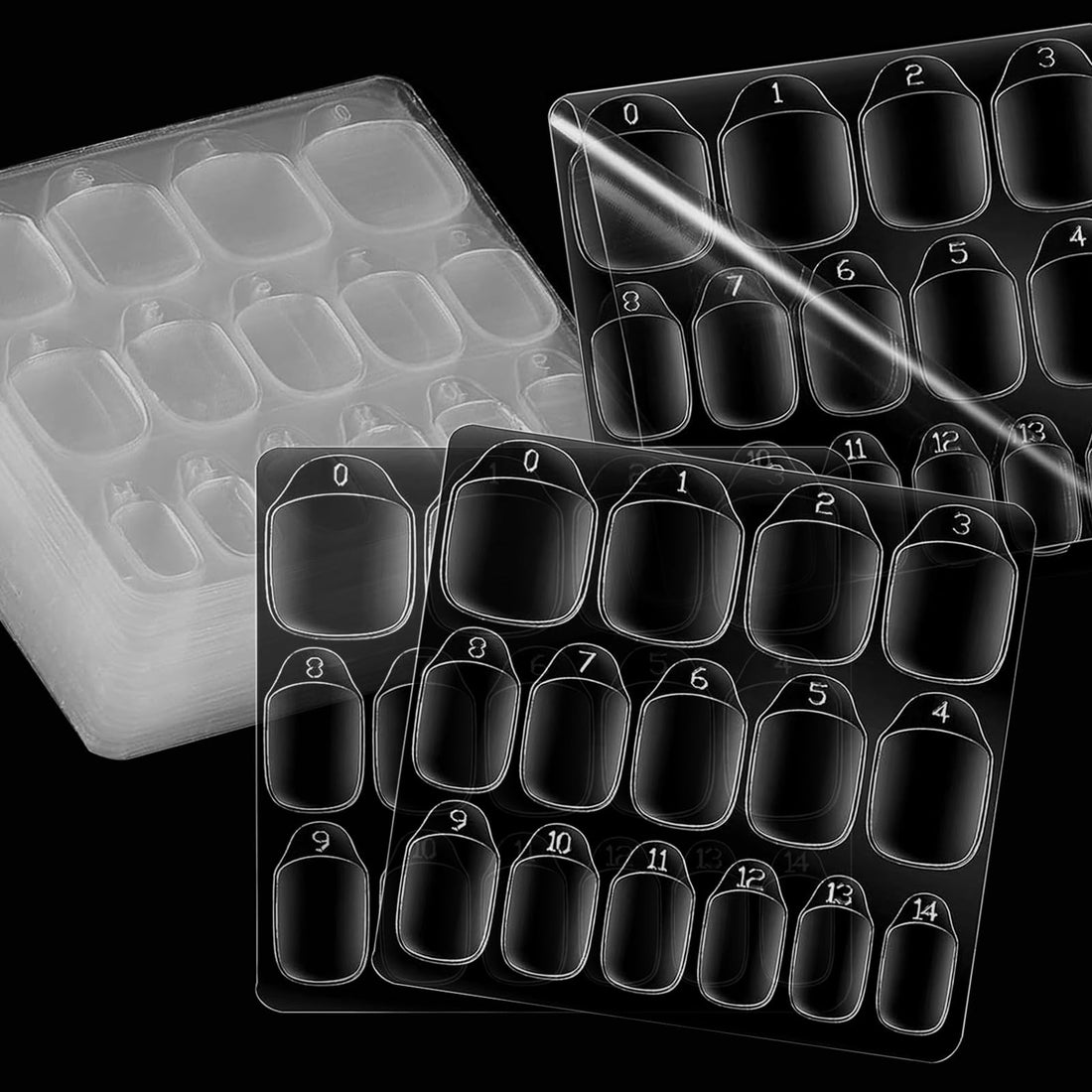 Nail Sticky Tabs for False Nails 300pcs Press on False Nails Stickers Clear Double Side Fake Nail Sticky Adhesive Tabs 15 Sizes