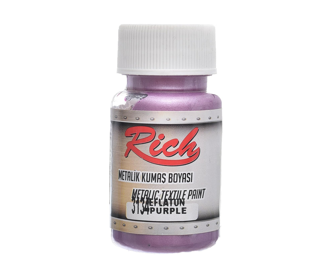 Rich NO:3134 Metalic Fabric Dye 50ML Designed To Catch The Eye And Leave A Lasting Impression - Purple